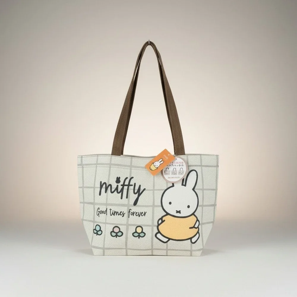 Miffy Shoulder Tote Bag Beige Woven Gobelin Good Times Forever From‎ Japan NWT